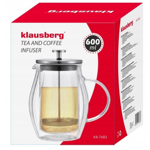 ZAPARZACZ TŁOKOWY DO KAWY/HERBATY TERMICZNY 600ml KLAUSBERG KB-7683 KLAUSBERG ZAPARZACZ TŁOKOWY DO KAWY/HERBATY TERMICZNY 600ml KLAUSBERG KB-7683 KLAUSBERG