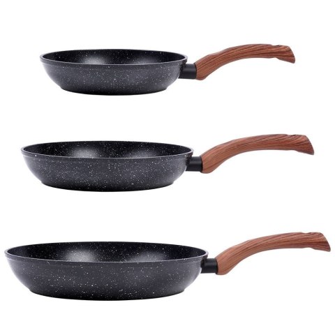 ZESTAW 3 PATELNI GRANITOWYCH BLACK&WOOD 20/24/28 cm 199011 VILDE ZESTAW 3 PATELNI GRANITOWYCH BLACK&WOOD 20/24/28 cm 199011 VILDE
