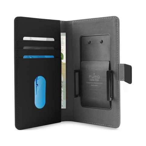 PURO Smart Wallet - Uniwersalne etui z uchwytem do robienia zdjęć z kieszonkami na karty i pieniądze, rozmiar XXL (czarny) Puro PURO Smart Wallet - Uniwersalne etui z uchwytem do robienia zdjęć z kieszonkami na karty i pieniądze, rozmiar XXL (czarny) Puro