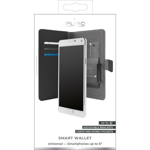 PURO Smart Wallet - Uniwersalne etui z uchwytem do robienia zdjęć z kieszonkami na karty i pieniądze, rozmiar XXL (czarny) Puro PURO Smart Wallet - Uniwersalne etui z uchwytem do robienia zdjęć z kieszonkami na karty i pieniądze, rozmiar XXL (czarny) Puro
