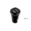Borofone - ładowarka samochodowa 2x USB, czarny Borofone