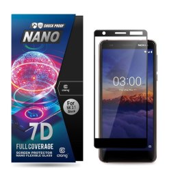 Crong 7D Nano Flexible Glass - Szkło hybrydowe 9H na cały ekran Nokia 3.1 Crong