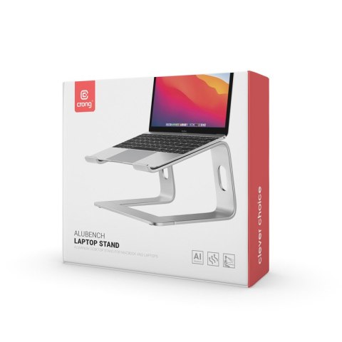 Crong AluBench - Aluminiowa podstawka do laptopa (srebrny) Crong Crong AluBench - Aluminiowa podstawka do laptopa (srebrny) Crong