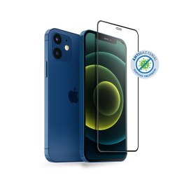 Crong Anti-Bacterial 3D Armour Glass - Szkło hartowane 9H na cały ekran iPhone 12 Mini + ramka instalacyjna Crong