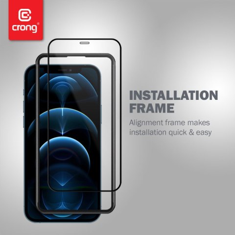 Crong Anti-Bacterial 3D Armour Glass - Szkło hartowane 9H na cały ekran iPhone 12 Mini + ramka instalacyjna Crong Crong Anti-Bacterial 3D Armour Glass - Szkło hartowane 9H na cały ekran iPhone 12 Mini + ramka instalacyjna Crong