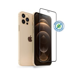 Crong Anti-Bacterial 3D Armour Glass - Szkło hartowane 9H na cały ekran iPhone 12 Pro Max + ramka instalacyjna Crong