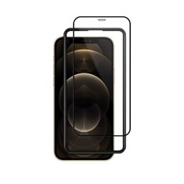 Crong Anti-Bacterial 3D Armour Glass - Szkło hartowane 9H na cały ekran iPhone 12 Pro Max + ramka instalacyjna Crong