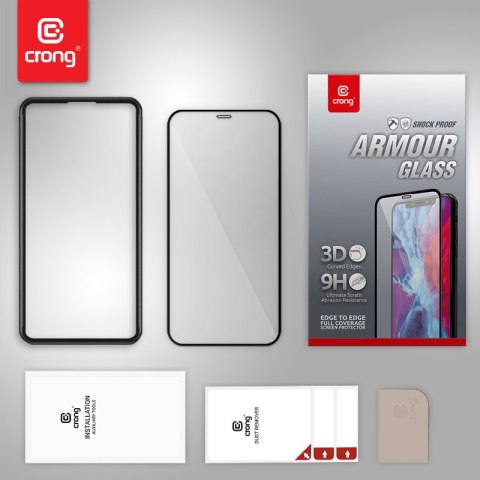 Crong Anti-Bacterial 3D Armour Glass - Szkło hartowane 9H na cały ekran iPhone 12 Pro Max + ramka instalacyjna Crong Crong Anti-Bacterial 3D Armour Glass - Szkło hartowane 9H na cały ekran iPhone 12 Pro Max + ramka instalacyjna Crong