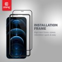 Crong Anti-Bacterial 3D Armour Glass - Szkło hartowane 9H na cały ekran iPhone 12 Pro Max + ramka instalacyjna Crong