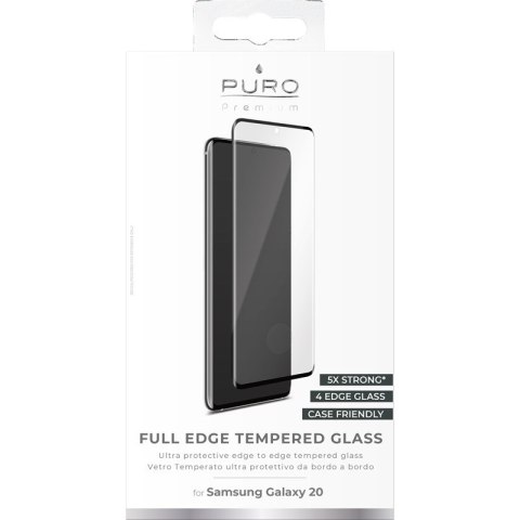 PURO Premium Full Edge Tempered Glass Case Friendly - Szkło ochronne hartowane na ekran Samsung Galaxy S20 (czarna ramka) Puro PURO Premium Full Edge Tempered Glass Case Friendly - Szkło ochronne hartowane na ekran Samsung Galaxy S20 (czarna ramka) Puro