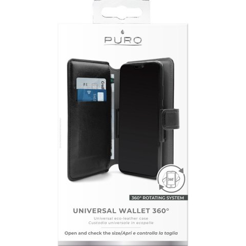 PURO Universal Wallet 360° - Uniwersalne etui obrotowe z kieszeniami na karty, rozmiar XL (czarny) Puro PURO Universal Wallet 360° - Uniwersalne etui obrotowe z kieszeniami na karty, rozmiar XL (czarny) Puro
