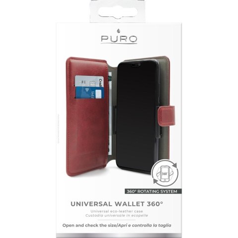 PURO Universal Wallet 360° - Uniwersalne etui obrotowe z kieszeniami na karty, rozmiar XL (czerwony) Puro PURO Universal Wallet 360° - Uniwersalne etui obrotowe z kieszeniami na karty, rozmiar XL (czerwony) Puro
