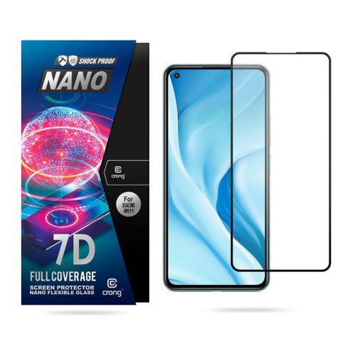 Crong 7D Nano Flexible Glass - Niepękające szkło hybrydowe 9H na cały ekran Xiaomi Mi 11 Lite 5G Crong Crong 7D Nano Flexible Glass - Niepękające szkło hybrydowe 9H na cały ekran Xiaomi Mi 11 Lite 5G Crong