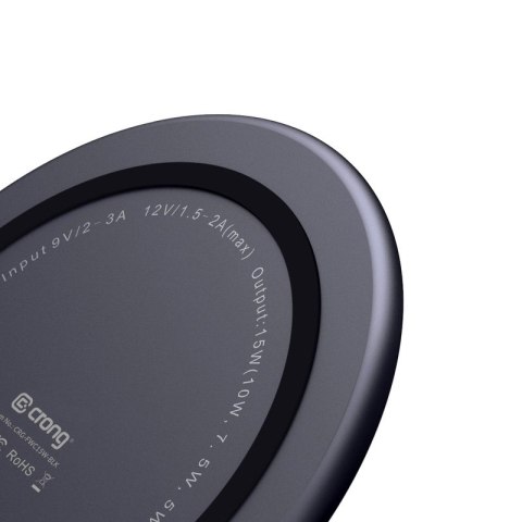 Crong PowerSpot Fast Wireless Charger - Aluminiowa ładowarka bezprzewodowa Qi 15W USB-C z powłoką ze szkła hartowanego (Shadow B Crong Crong PowerSpot Fast Wireless Charger - Aluminiowa ładowarka bezprzewodowa Qi 15W USB-C z powłoką ze szkła hartowanego (Shadow B Crong