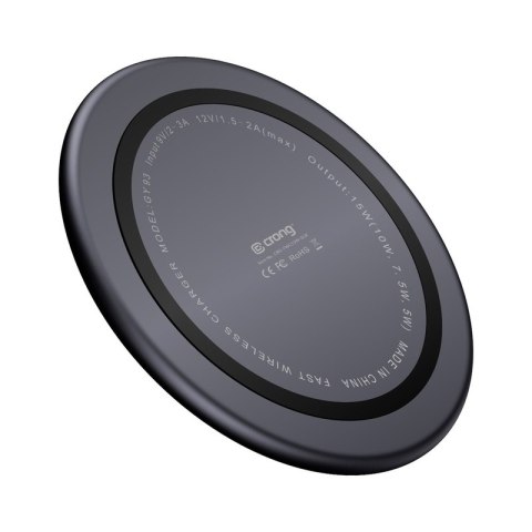 Crong PowerSpot Fast Wireless Charger - Aluminiowa ładowarka bezprzewodowa Qi 15W USB-C z powłoką ze szkła hartowanego (Shadow B Crong Crong PowerSpot Fast Wireless Charger - Aluminiowa ładowarka bezprzewodowa Qi 15W USB-C z powłoką ze szkła hartowanego (Shadow B Crong