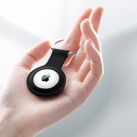 Crong Silicone Case with Key Ring - Etui ochronne brelok do Apple AirTag (czarny) Crong Crong Silicone Case with Key Ring - Etui ochronne brelok do Apple AirTag (czarny) Crong