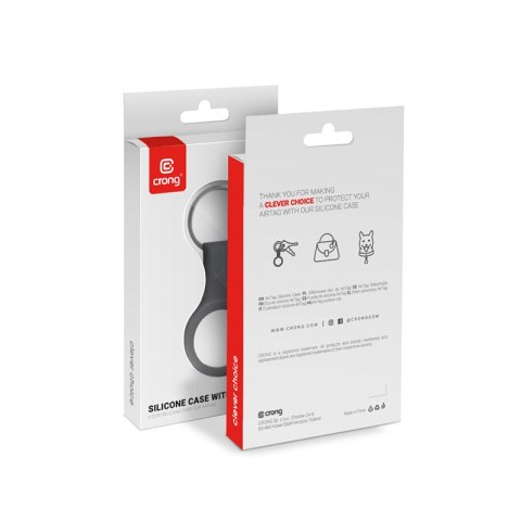 Crong Silicone Case with Key Ring - Etui ochronne brelok do Apple AirTag (czarny) Crong Crong Silicone Case with Key Ring - Etui ochronne brelok do Apple AirTag (czarny) Crong