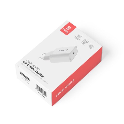 Crong USB-C Travel Charger - Ładowarka sieciowa USB-C Power Delivery 20W (biały) Crong Crong USB-C Travel Charger - Ładowarka sieciowa USB-C Power Delivery 20W (biały) Crong