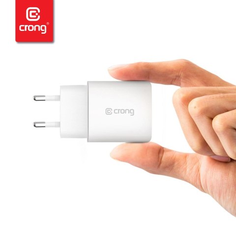 Crong USB-C Travel Charger - Ładowarka sieciowa USB-C Power Delivery 20W (biały) Crong Crong USB-C Travel Charger - Ładowarka sieciowa USB-C Power Delivery 20W (biały) Crong