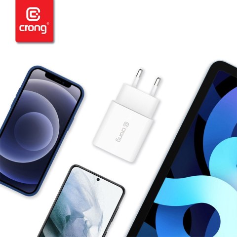 Crong USB-C Travel Charger - Ładowarka sieciowa USB-C Power Delivery 20W (biały) Crong Crong USB-C Travel Charger - Ładowarka sieciowa USB-C Power Delivery 20W (biały) Crong