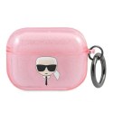 Karl Lagerfeld Karl Head Glitter - Etui Airpods Pro (różowy) Karl Lagerfeld