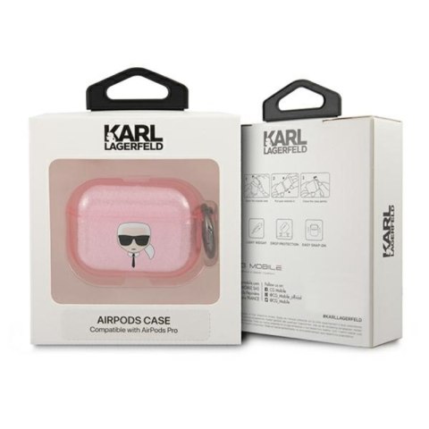 Karl Lagerfeld Karl Head Glitter - Etui Airpods Pro (różowy) Karl Lagerfeld Karl Lagerfeld Karl Head Glitter - Etui Airpods Pro (różowy) Karl Lagerfeld