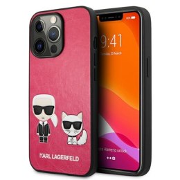 Karl Lagerfeld PU Leather Karl & Choupette Embossed - Etui iPhone 13 Pro (fuksja) Karl Lagerfeld