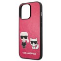 Karl Lagerfeld PU Leather Karl & Choupette Embossed - Etui iPhone 13 Pro (fuksja) Karl Lagerfeld