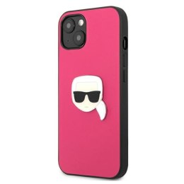 Karl Lagerfeld PU Leather Karl's Head Metal - Etui iPhone 13 mini (różowy) Karl Lagerfeld