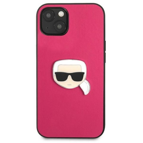 Karl Lagerfeld PU Leather Karl's Head Metal - Etui iPhone 13 mini (różowy) Karl Lagerfeld Karl Lagerfeld PU Leather Karl's Head Metal - Etui iPhone 13 mini (różowy) Karl Lagerfeld