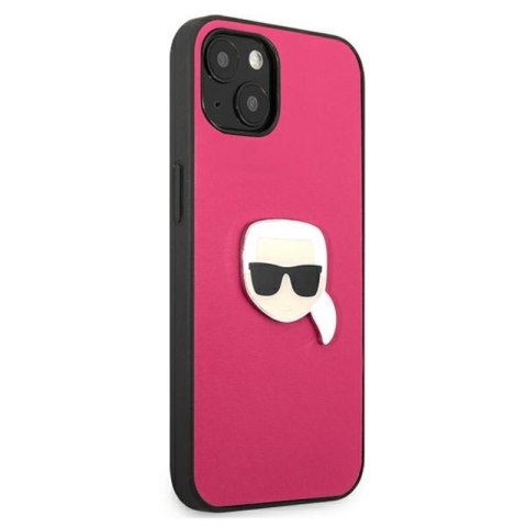 Karl Lagerfeld PU Leather Karl's Head Metal - Etui iPhone 13 mini (różowy) Karl Lagerfeld Karl Lagerfeld PU Leather Karl's Head Metal - Etui iPhone 13 mini (różowy) Karl Lagerfeld