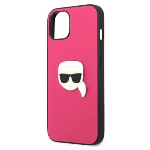 Karl Lagerfeld PU Leather Karl's Head Metal - Etui iPhone 13 mini (różowy) Karl Lagerfeld Karl Lagerfeld PU Leather Karl's Head Metal - Etui iPhone 13 mini (różowy) Karl Lagerfeld