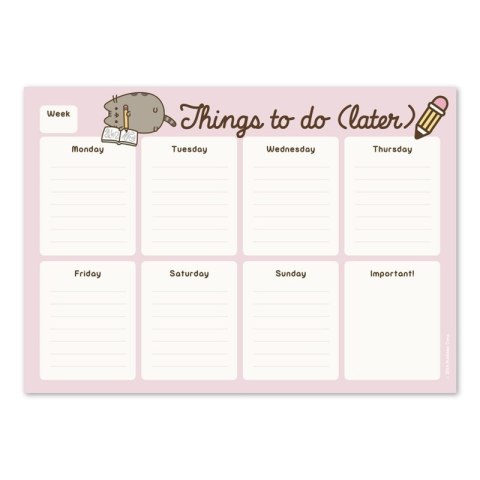 Pusheen - Planner tygodniowy na biurko z kolekcji Rose 54 kartki Pusheen Pusheen - Planner tygodniowy na biurko z kolekcji Rose 54 kartki Pusheen