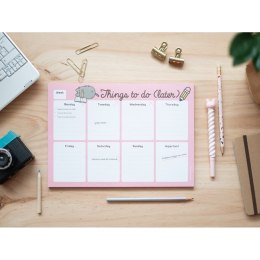 Pusheen - Planner tygodniowy na biurko z kolekcji Rose 54 kartki Pusheen