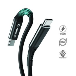 Crong Armor Link - Kabel 60W PD 3A USB-C do USB-C 150cm (czarny) Crong