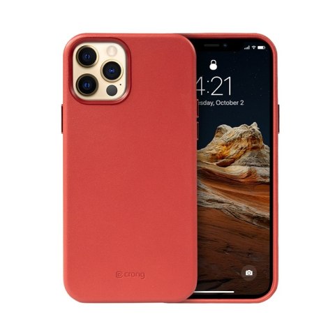 Crong Essential Cover - Etui ze skóry ekologicznej iPhone 12 Pro Max (czerwony) Crong Crong Essential Cover - Etui ze skóry ekologicznej iPhone 12 Pro Max (czerwony) Crong