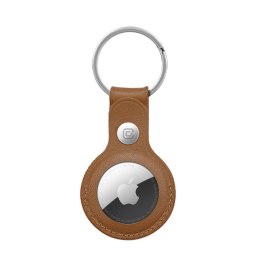 Crong Leather Case with Key Ring - Skórzane etui ochronne brelok do Apple AirTag (brązowy) Crong