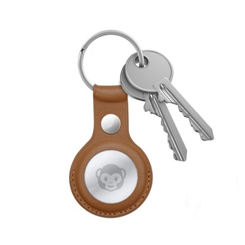Crong Leather Case with Key Ring - Skórzane etui ochronne brelok do Apple AirTag (brązowy) Crong Crong Leather Case with Key Ring - Skórzane etui ochronne brelok do Apple AirTag (brązowy) Crong