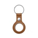 Crong Leather Case with Key Ring - Skórzane etui ochronne brelok do Apple AirTag (brązowy) Crong