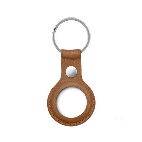 Crong Leather Case with Key Ring - Skórzane etui ochronne brelok do Apple AirTag (brązowy) Crong Crong Leather Case with Key Ring - Skórzane etui ochronne brelok do Apple AirTag (brązowy) Crong