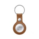 Crong Leather Case with Key Ring - Skórzane etui ochronne brelok do Apple AirTag (brązowy) Crong