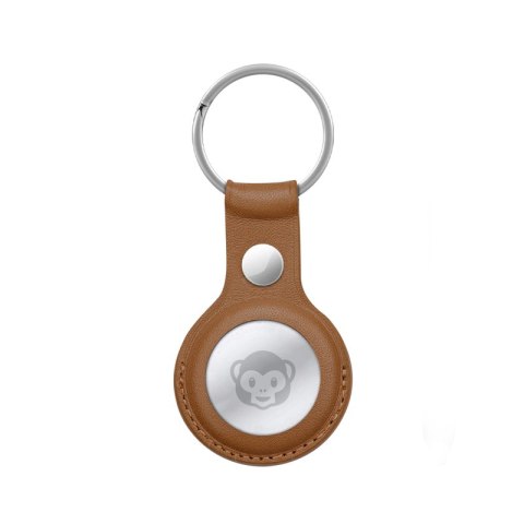 Crong Leather Case with Key Ring - Skórzane etui ochronne brelok do Apple AirTag (brązowy) Crong Crong Leather Case with Key Ring - Skórzane etui ochronne brelok do Apple AirTag (brązowy) Crong