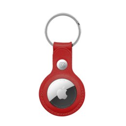 Crong Leather Case with Key Ring - Skórzane etui ochronne brelok do Apple AirTag (czerwony) Crong