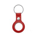 Crong Leather Case with Key Ring - Skórzane etui ochronne brelok do Apple AirTag (czerwony) Crong
