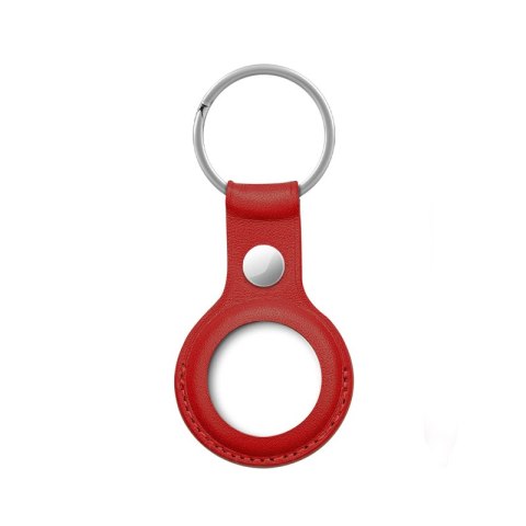 Crong Leather Case with Key Ring - Skórzane etui ochronne brelok do Apple AirTag (czerwony) Crong Crong Leather Case with Key Ring - Skórzane etui ochronne brelok do Apple AirTag (czerwony) Crong