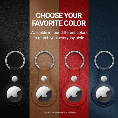 Crong Leather Case with Key Ring - Skórzane etui ochronne brelok do Apple AirTag (czerwony) Crong Crong Leather Case with Key Ring - Skórzane etui ochronne brelok do Apple AirTag (czerwony) Crong
