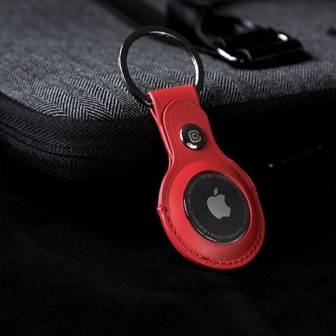 Crong Leather Case with Key Ring - Skórzane etui ochronne brelok do Apple AirTag (czerwony) Crong Crong Leather Case with Key Ring - Skórzane etui ochronne brelok do Apple AirTag (czerwony) Crong