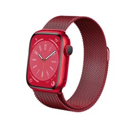 Crong Milano Steel - Pasek ze stali nierdzewnej do Apple Watch 38/40/41/42 mm (czerwony) Crong