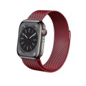 Crong Milano Steel - Pasek ze stali nierdzewnej do Apple Watch 38/40/41/42 mm (czerwony) Crong