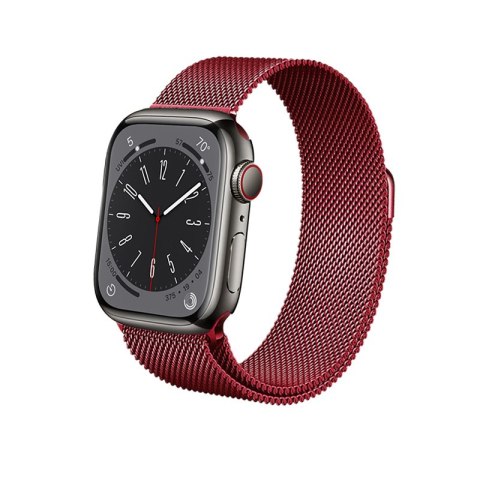 Crong Milano Steel - Pasek ze stali nierdzewnej do Apple Watch 38/40/41/42 mm (czerwony) Crong Crong Milano Steel - Pasek ze stali nierdzewnej do Apple Watch 38/40/41/42 mm (czerwony) Crong